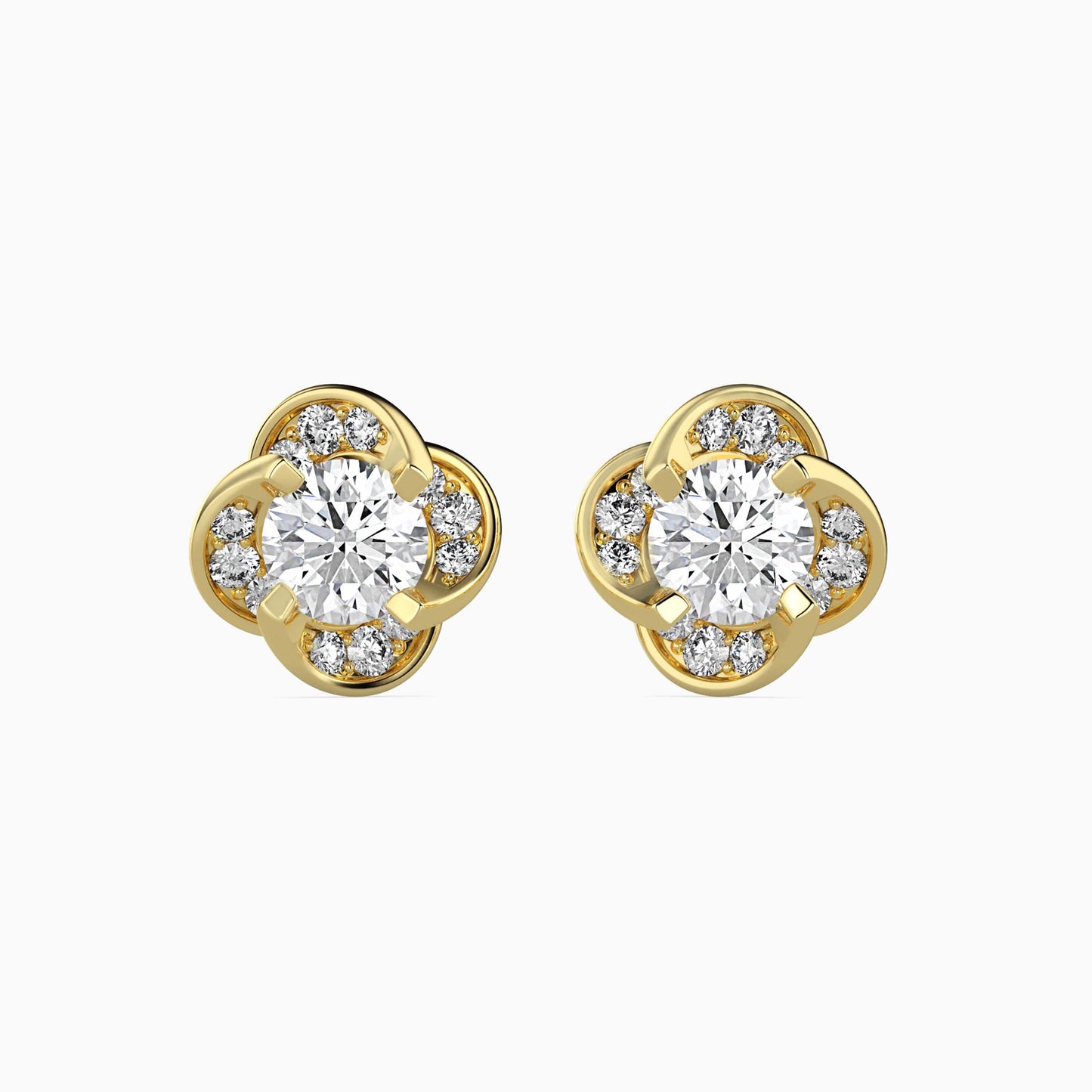 Piec Solitaire Diamond Earring Yellow Gold