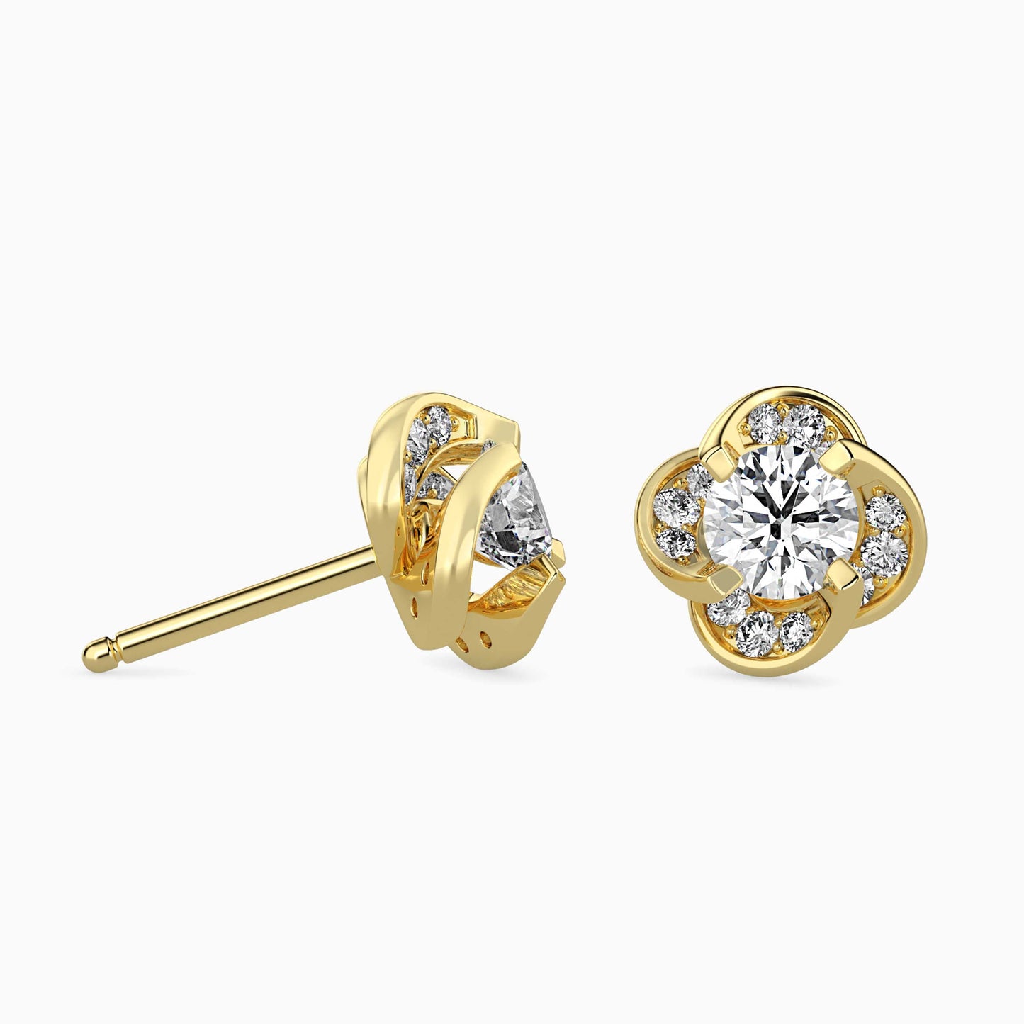 Piec Solitaire Diamond Earring Yellow Gold