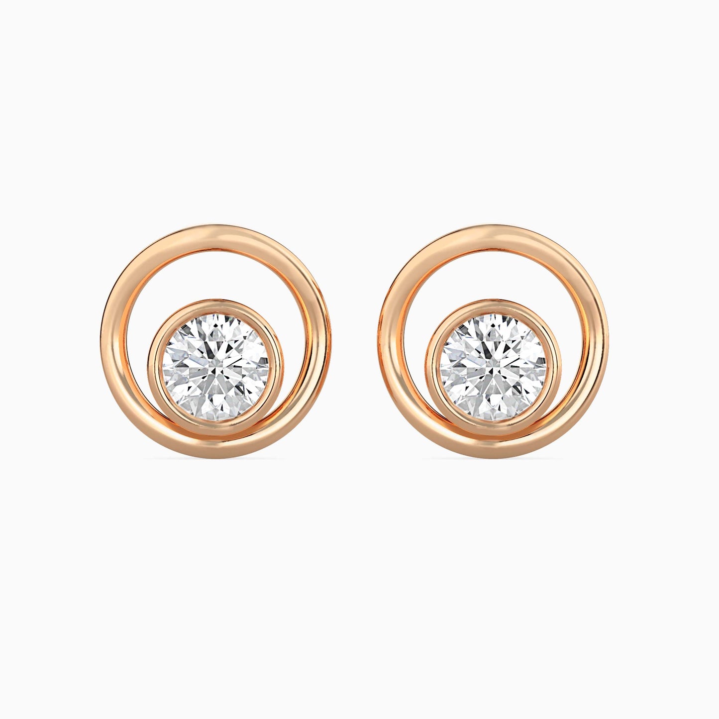 Bestia Diamond Solitaire Earring Rose Gold