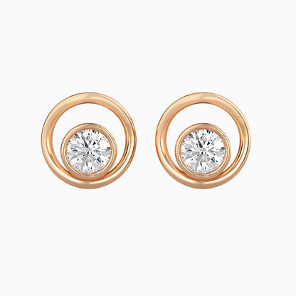 Bestia Diamond Solitaire Earring Rose Gold