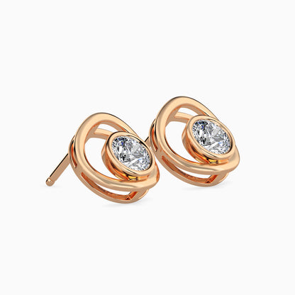 Bestia Diamond Solitaire Earring Rose Gold