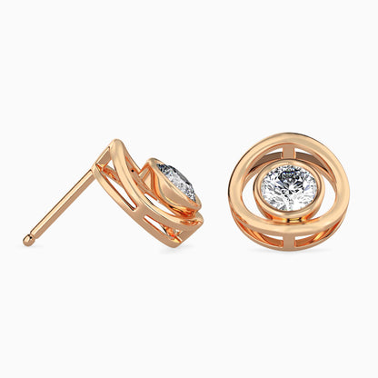 Bestia Diamond Solitaire Earring Rose Gold