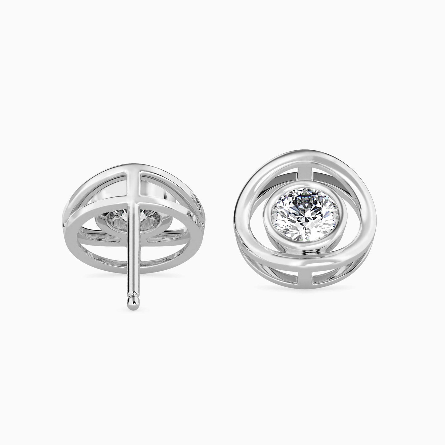 Bestia Diamond Solitaire Earring White Gold