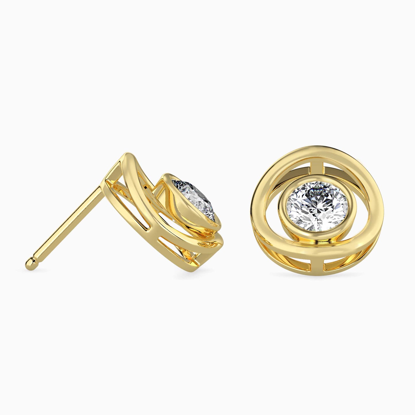 Bestia Diamond Solitaire Earring Yellow Gold