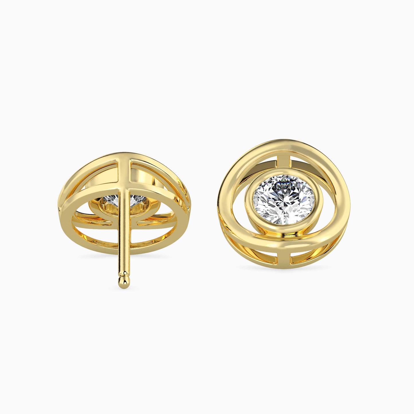 Bestia Diamond Solitaire Earring Yellow Gold