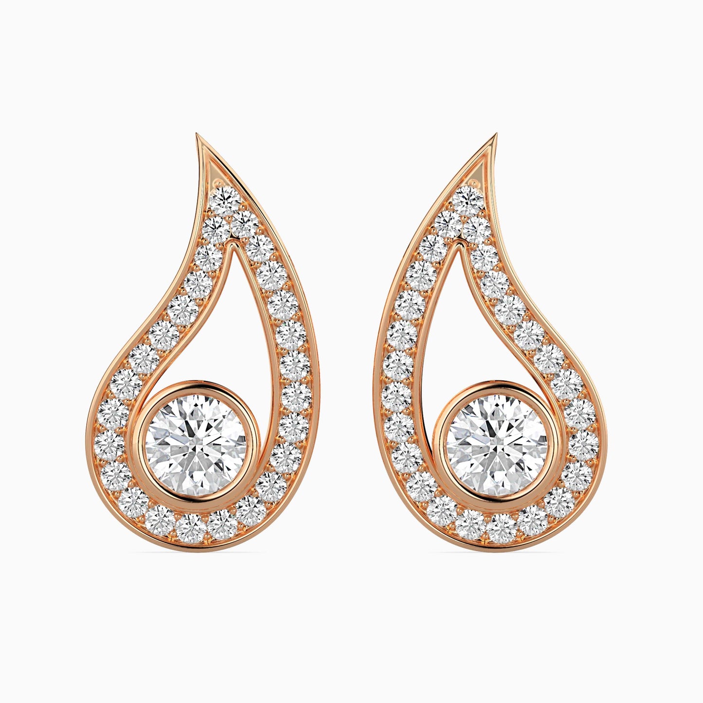 Trybik Diamond Solitaire Earring Rose Gold