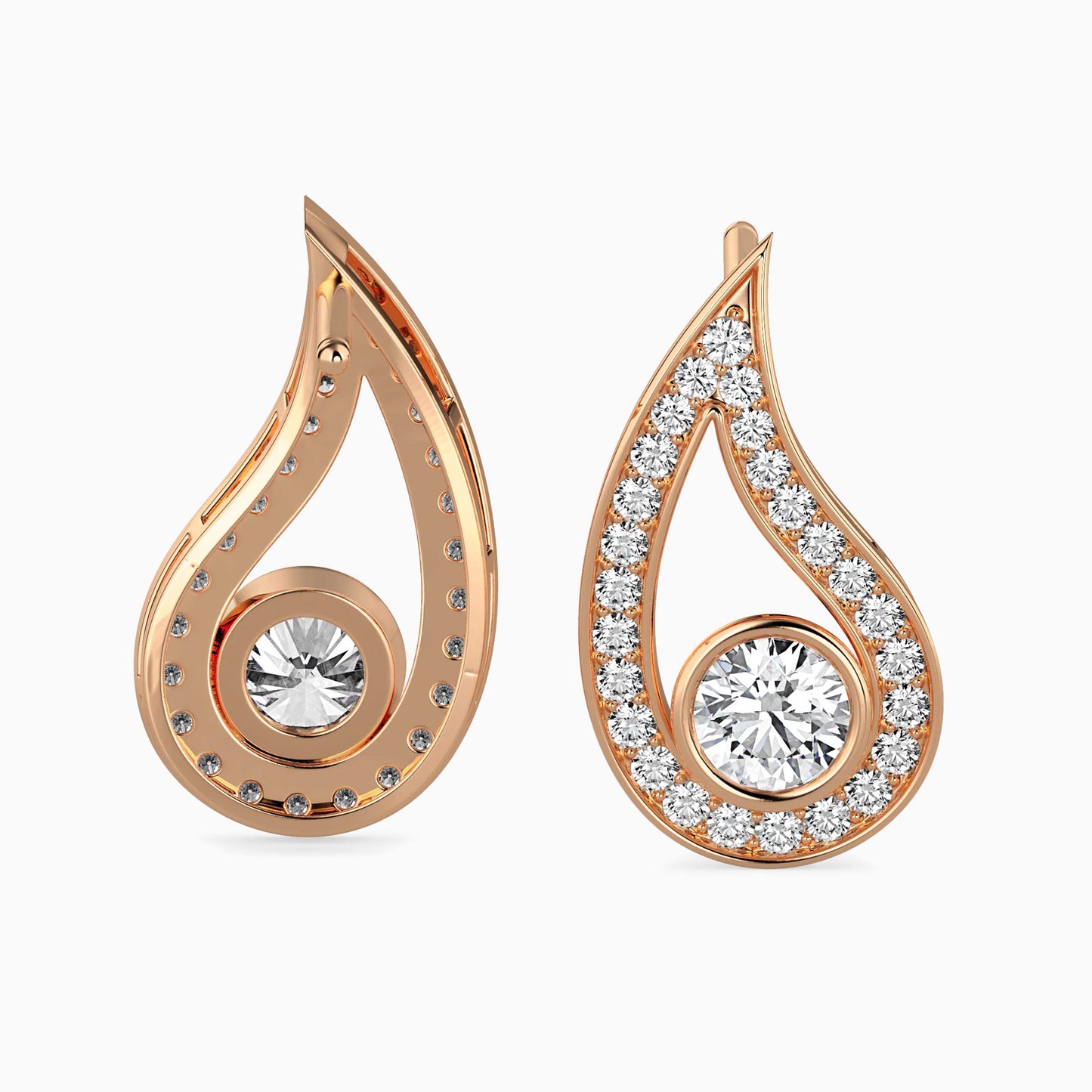 Trybik Diamond Solitaire Earring Rose Gold