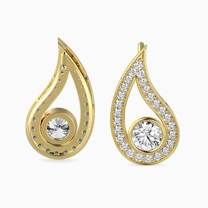 Trybik Diamond Solitaire Earring Yellow Gold