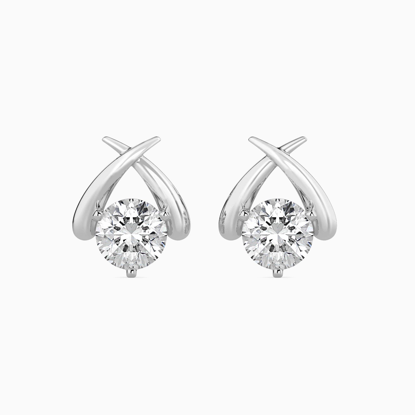 Aquata Solitaire Diamond Earring White Gold