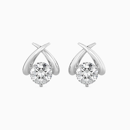 Aquata Solitaire Diamond Earring White Gold