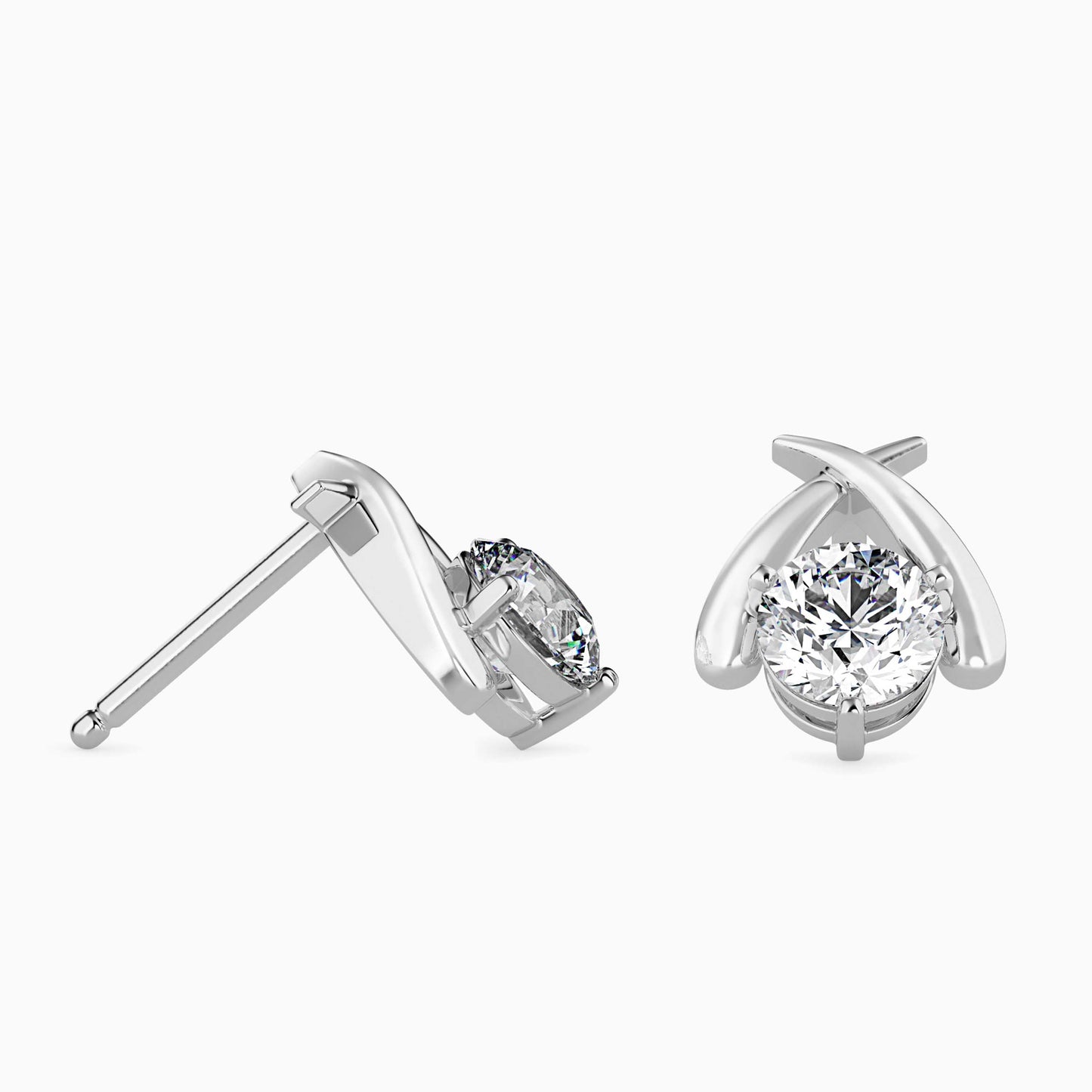 Aquata Solitaire Diamond Earring White Gold