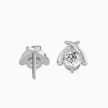 Aquata Solitaire Diamond Earring White Gold