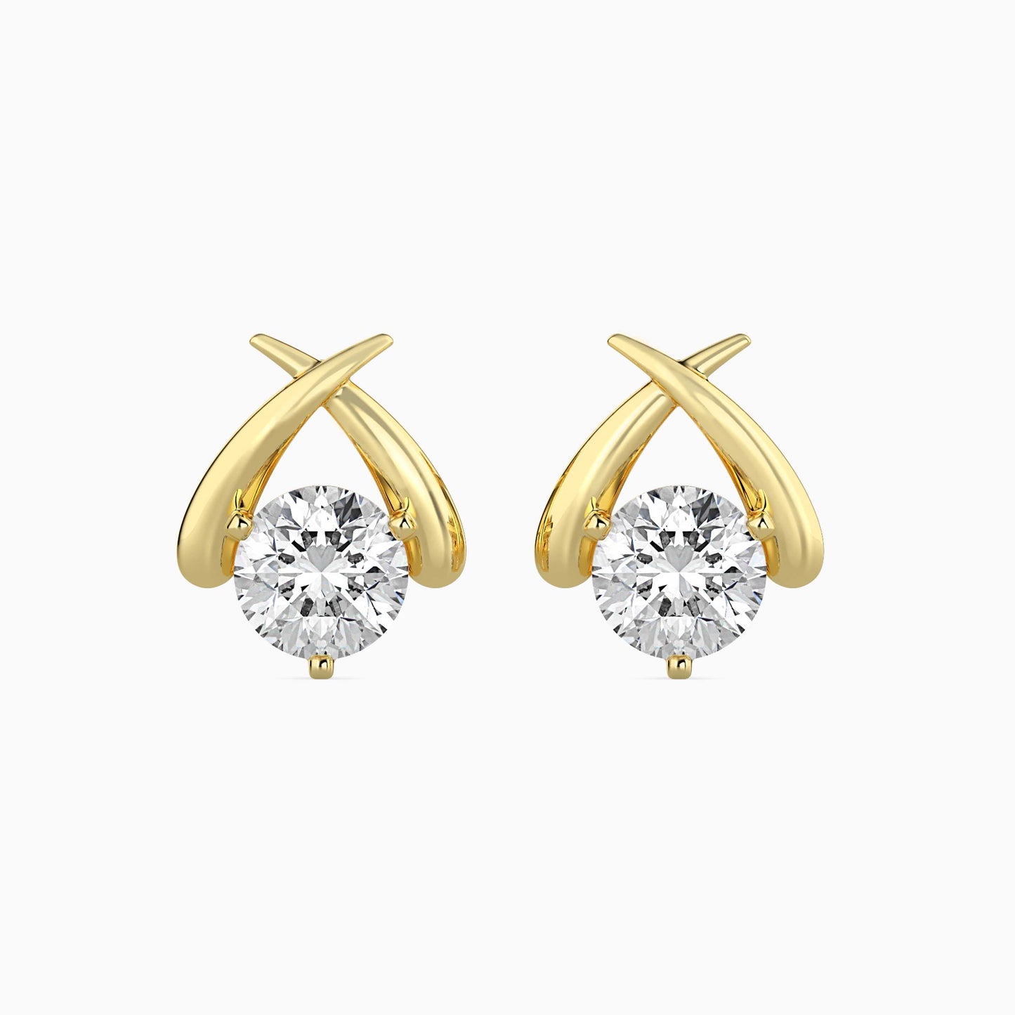 Aquata Solitaire Diamond Earring Yellow Gold