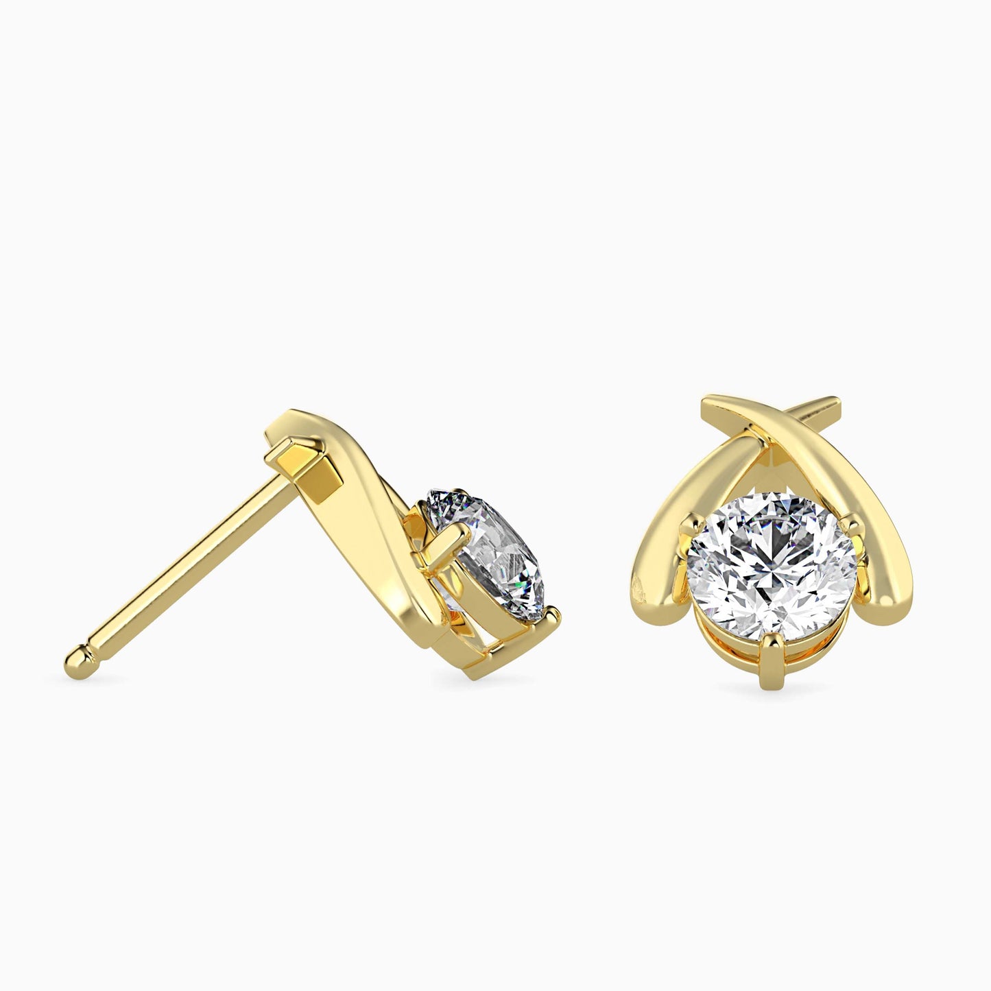 Aquata Solitaire Diamond Earring Yellow Gold