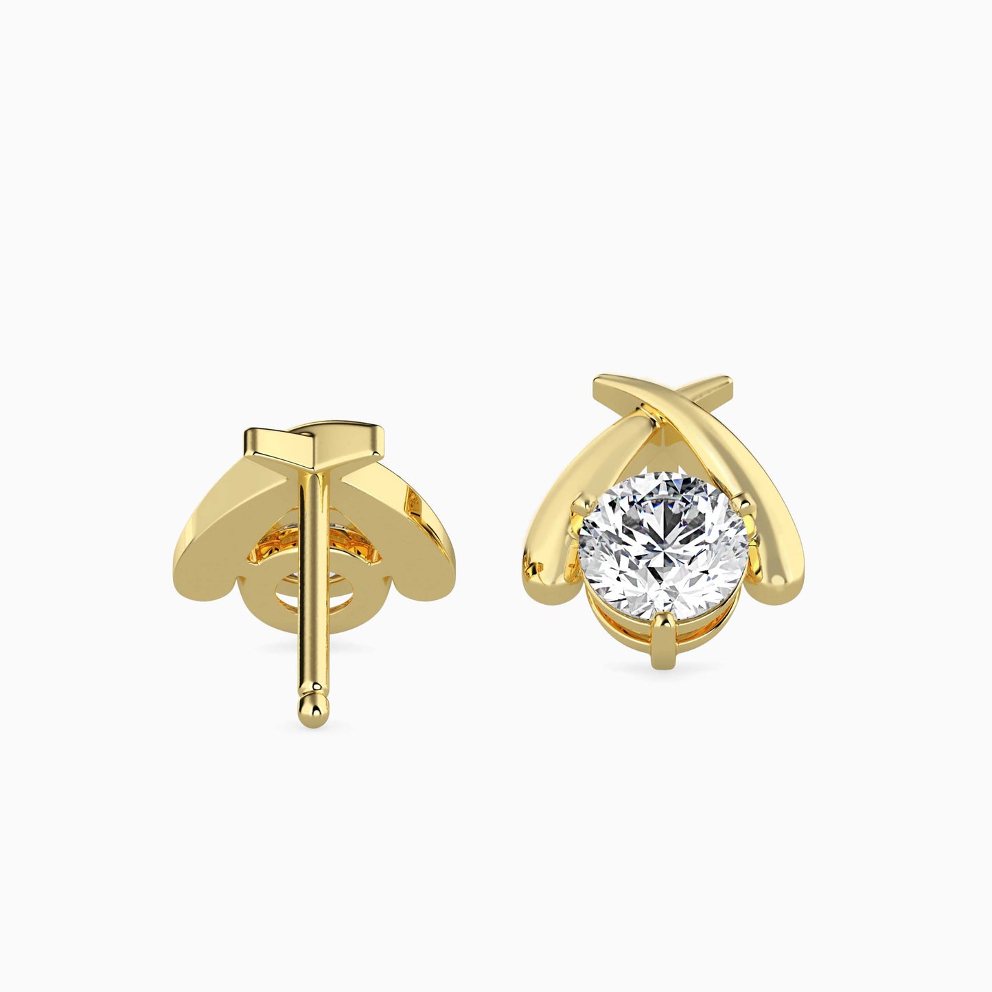 Aquata Solitaire Diamond Earring Yellow Gold