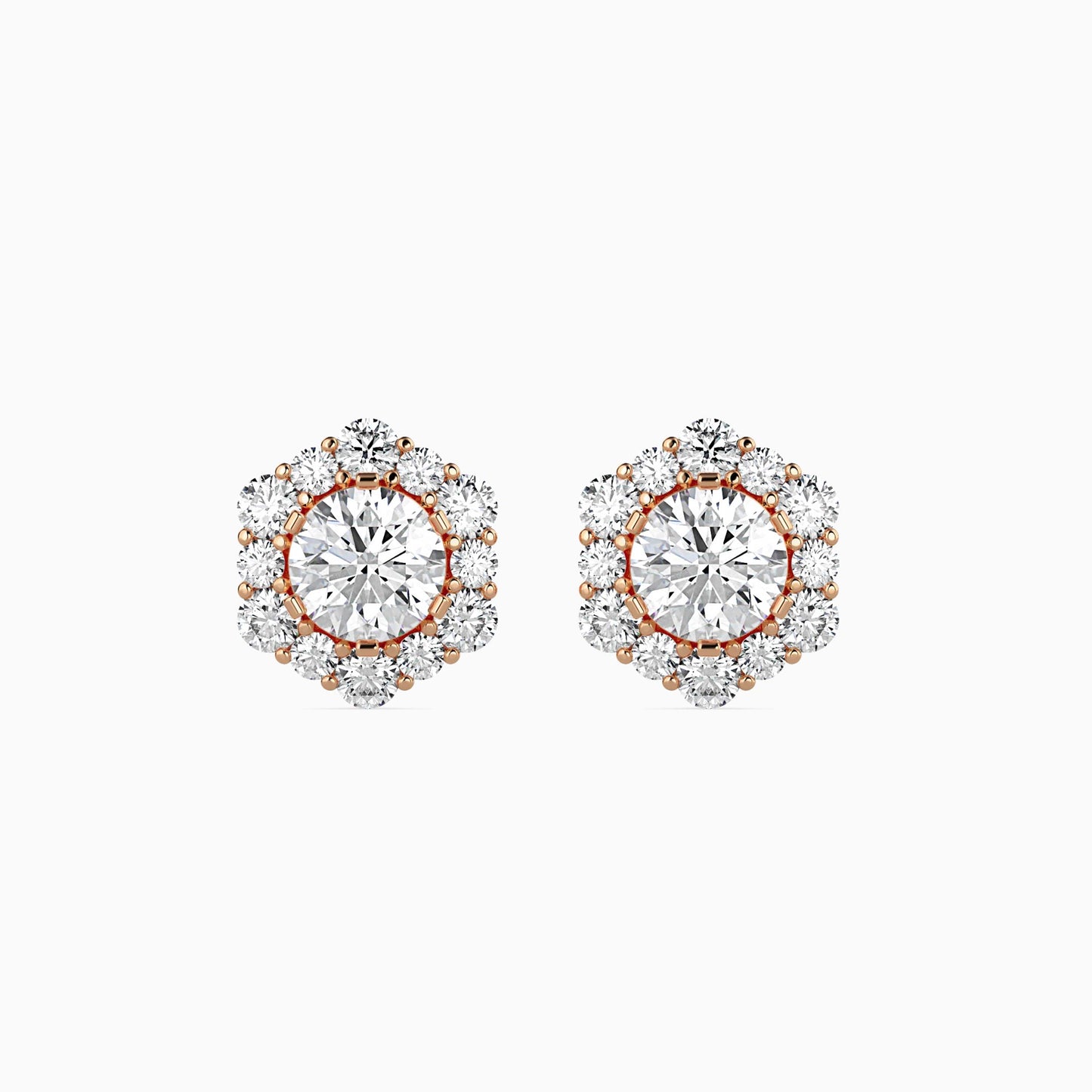 Gaston Diamond Solitaire Earring Rose Gold