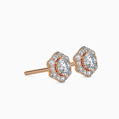 Gaston Diamond Solitaire Earring Rose Gold