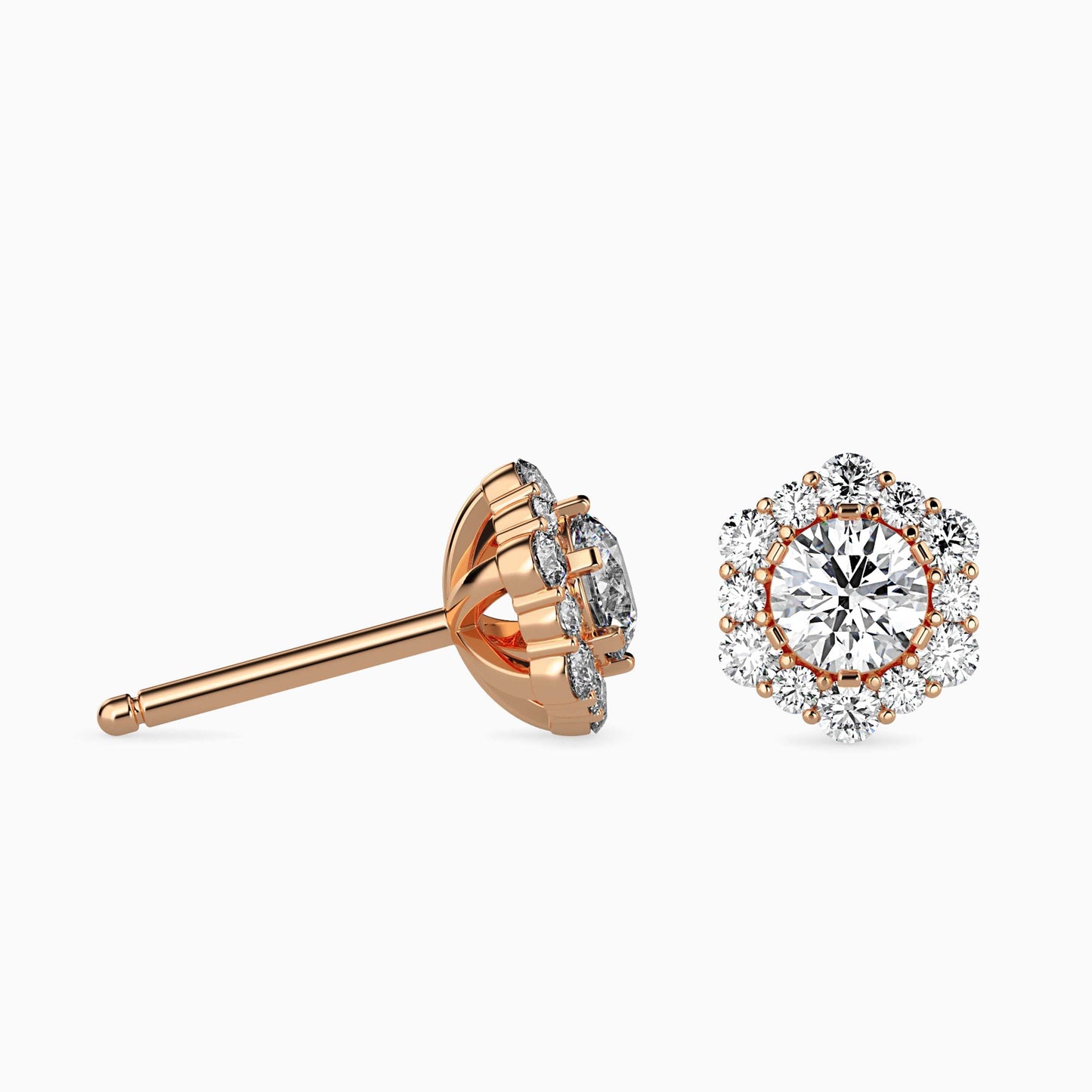 Gaston Diamond Solitaire Earring Rose Gold