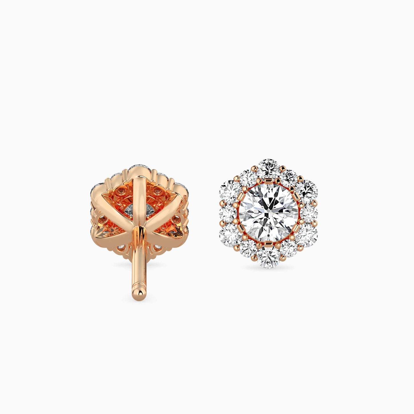 Gaston Diamond Solitaire Earring Rose Gold