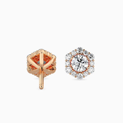 Gaston Diamond Solitaire Earring Rose Gold