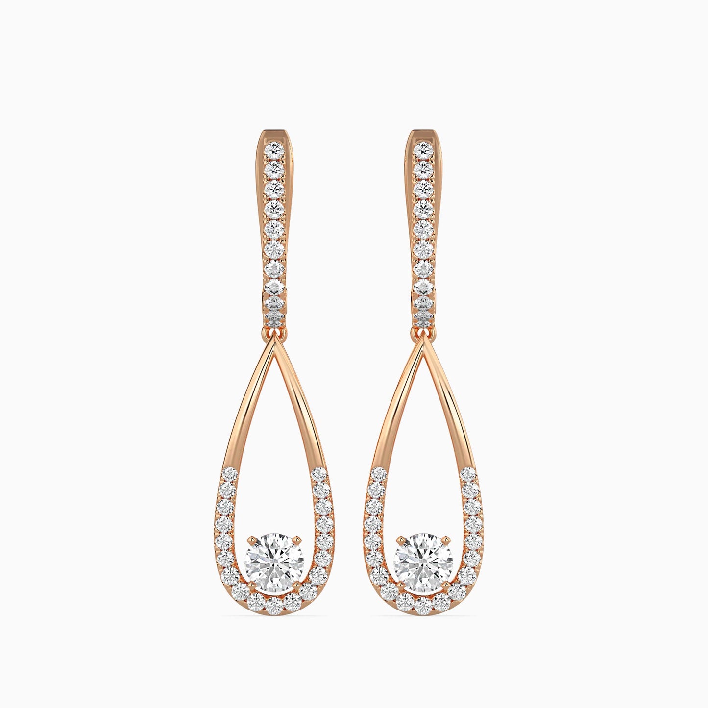 Scuttle Diamond Solitaire Earring Rose Gold