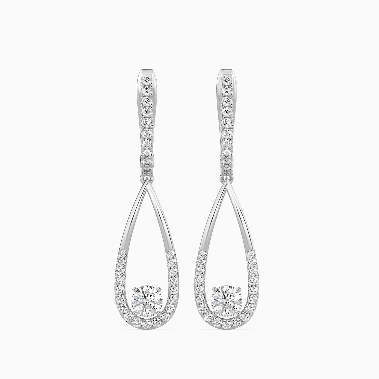 Scuttle Diamond Solitaire Earring White Gold