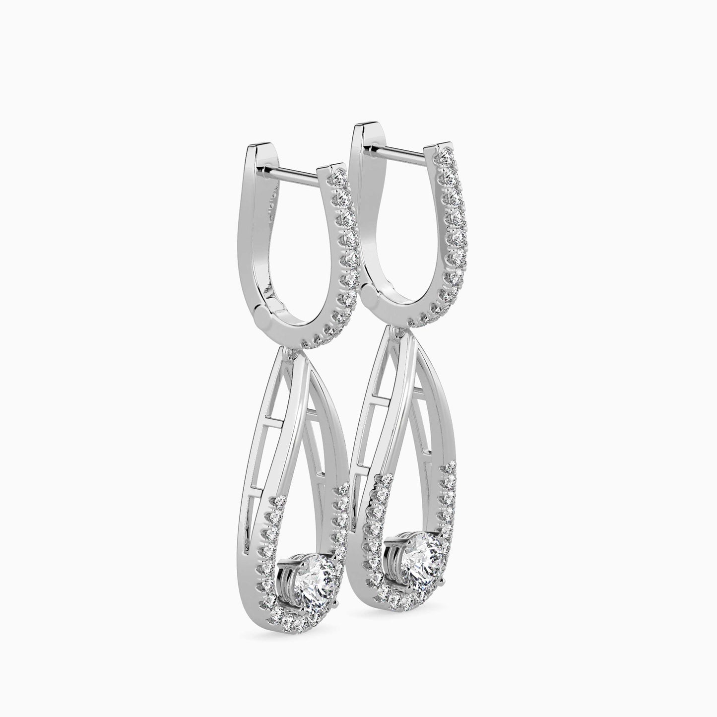 Scuttle Diamond Solitaire Earring White Gold