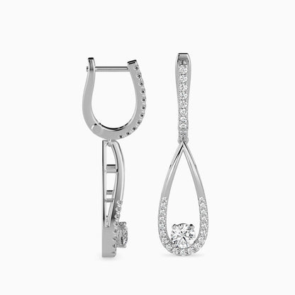 Scuttle Diamond Solitaire Earring White Gold