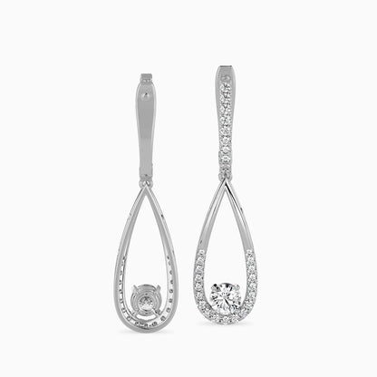 Scuttle Diamond Solitaire Earring White Gold