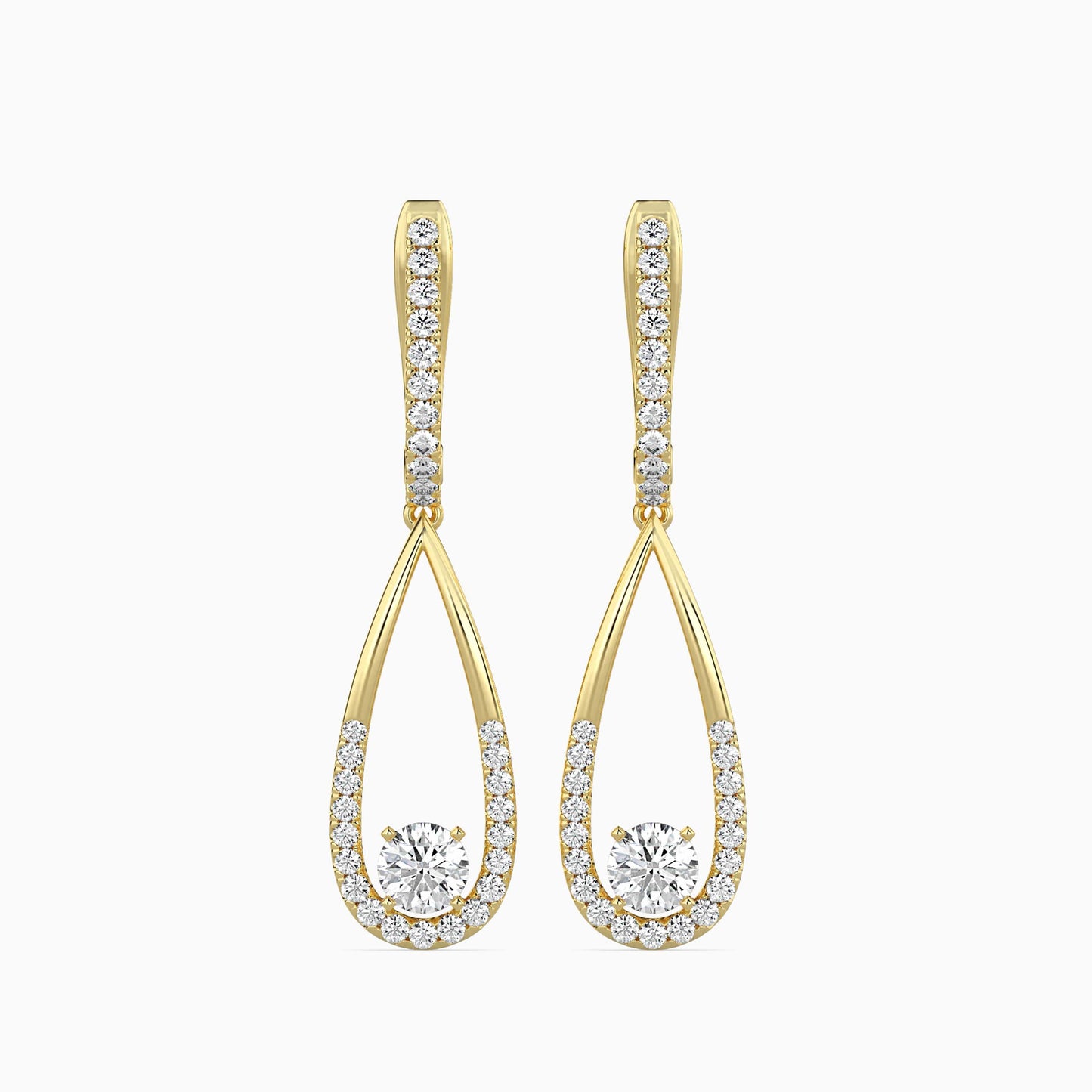 Scuttle Diamond Solitaire Earring Yellow Gold