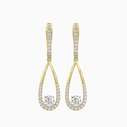 Scuttle Diamond Solitaire Earring Yellow Gold