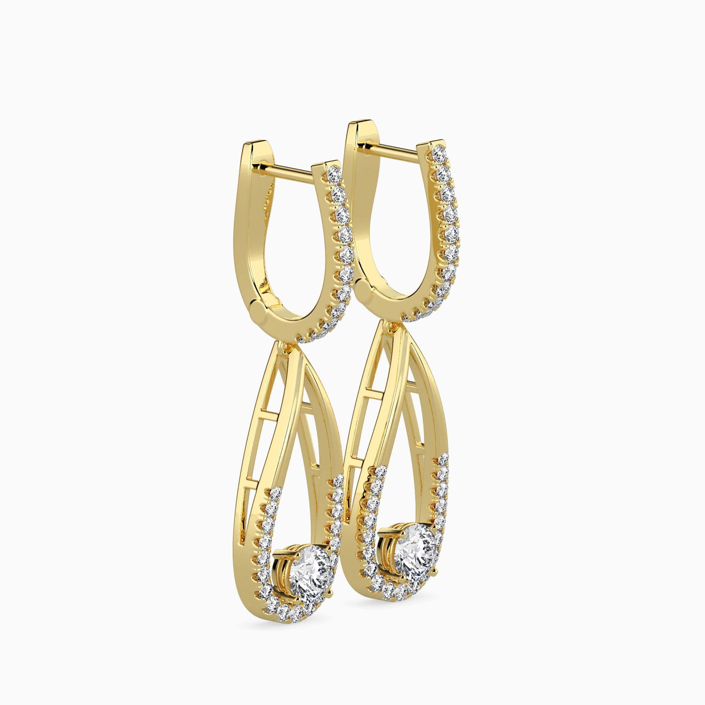 Scuttle Diamond Solitaire Earring Yellow Gold