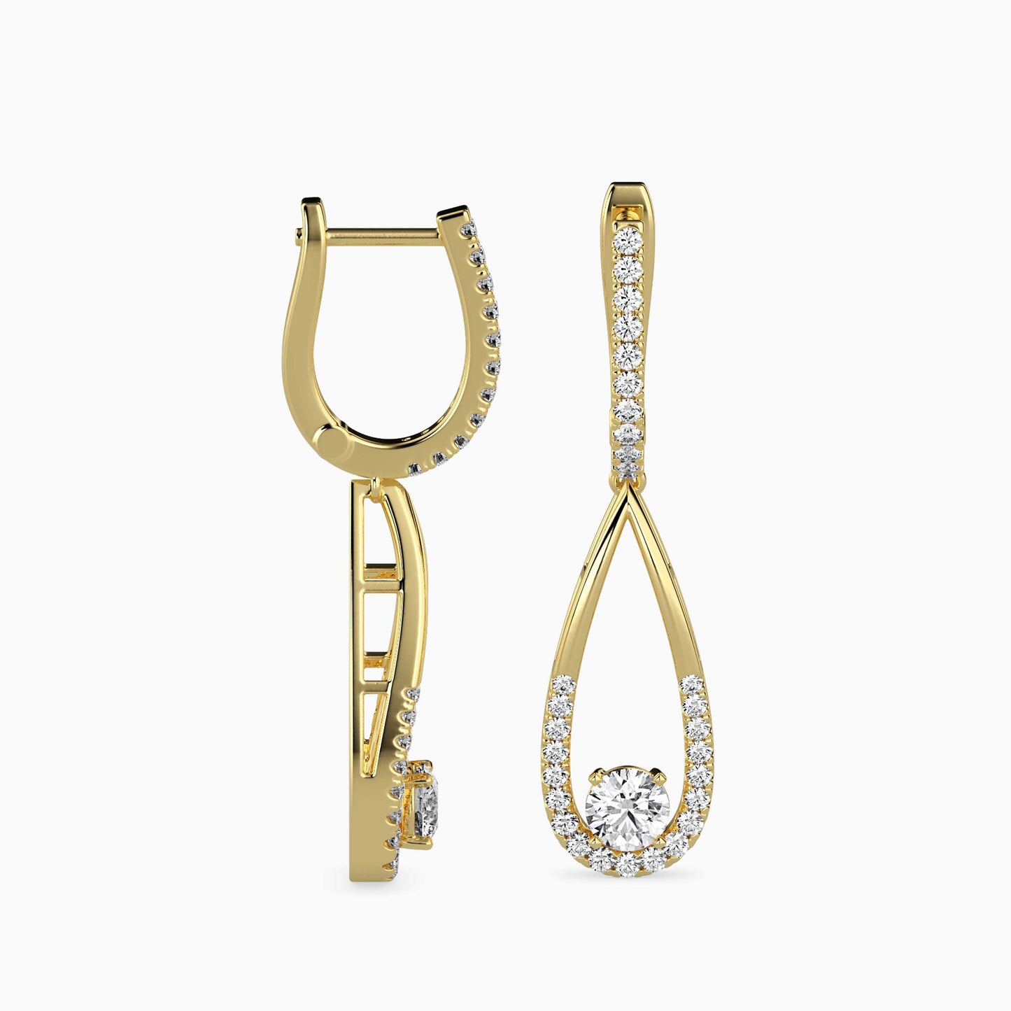 Scuttle Diamond Solitaire Earring Yellow Gold