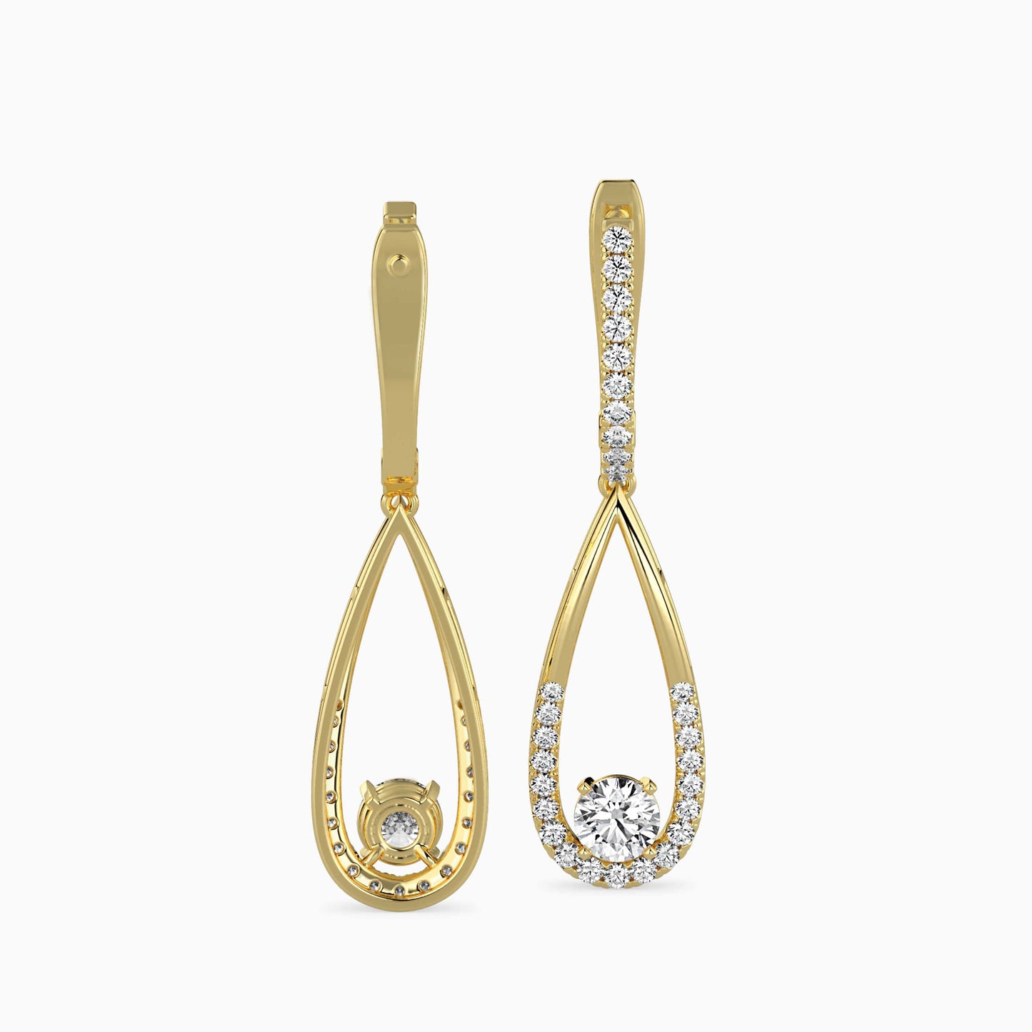 Scuttle Diamond Solitaire Earring Yellow Gold