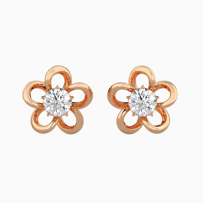 Adella Solitaire Diamond Earring Rose Gold