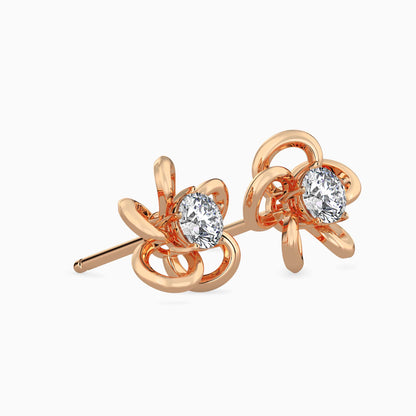 Adella Solitaire Diamond Earring Rose Gold