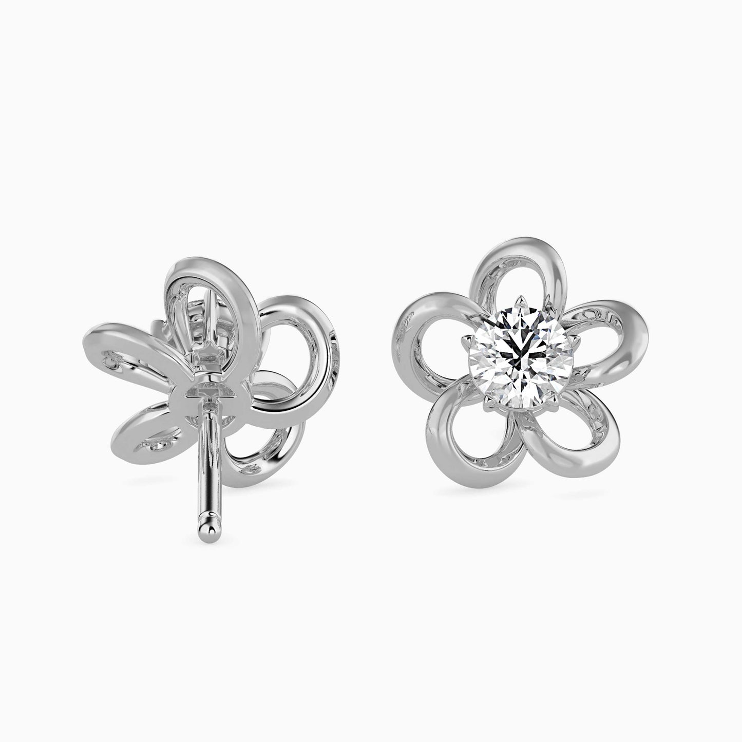 Adella Solitaire Diamond Earring White Gold