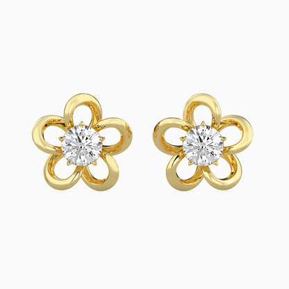 Adella Solitaire Diamond Earring Yellow Gold