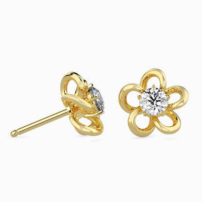 Adella Solitaire Diamond Earring Yellow Gold