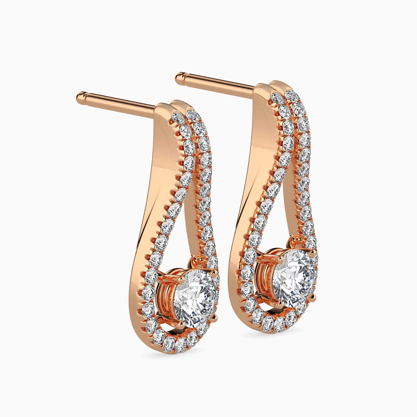 Giselle Solitaire Diamond Earring Rose Gold