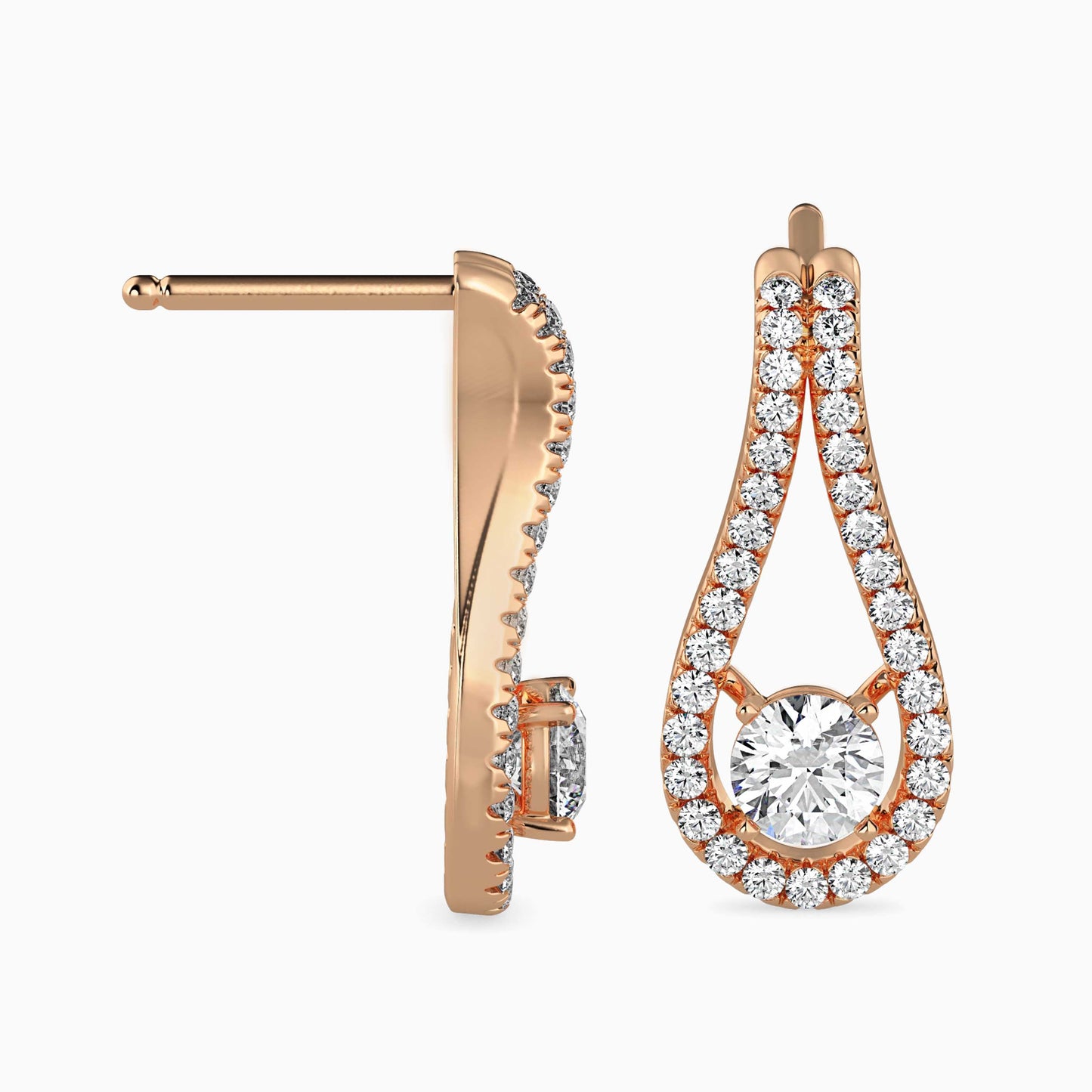 Giselle Solitaire Diamond Earring Rose Gold