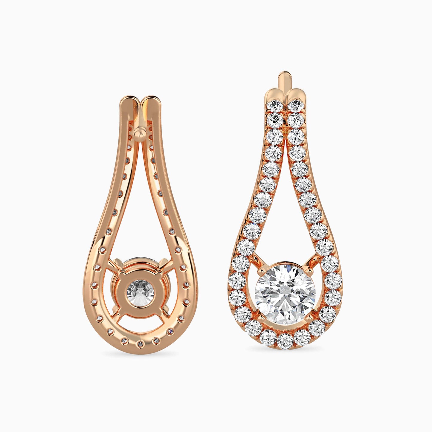 Giselle Solitaire Diamond Earring Rose Gold