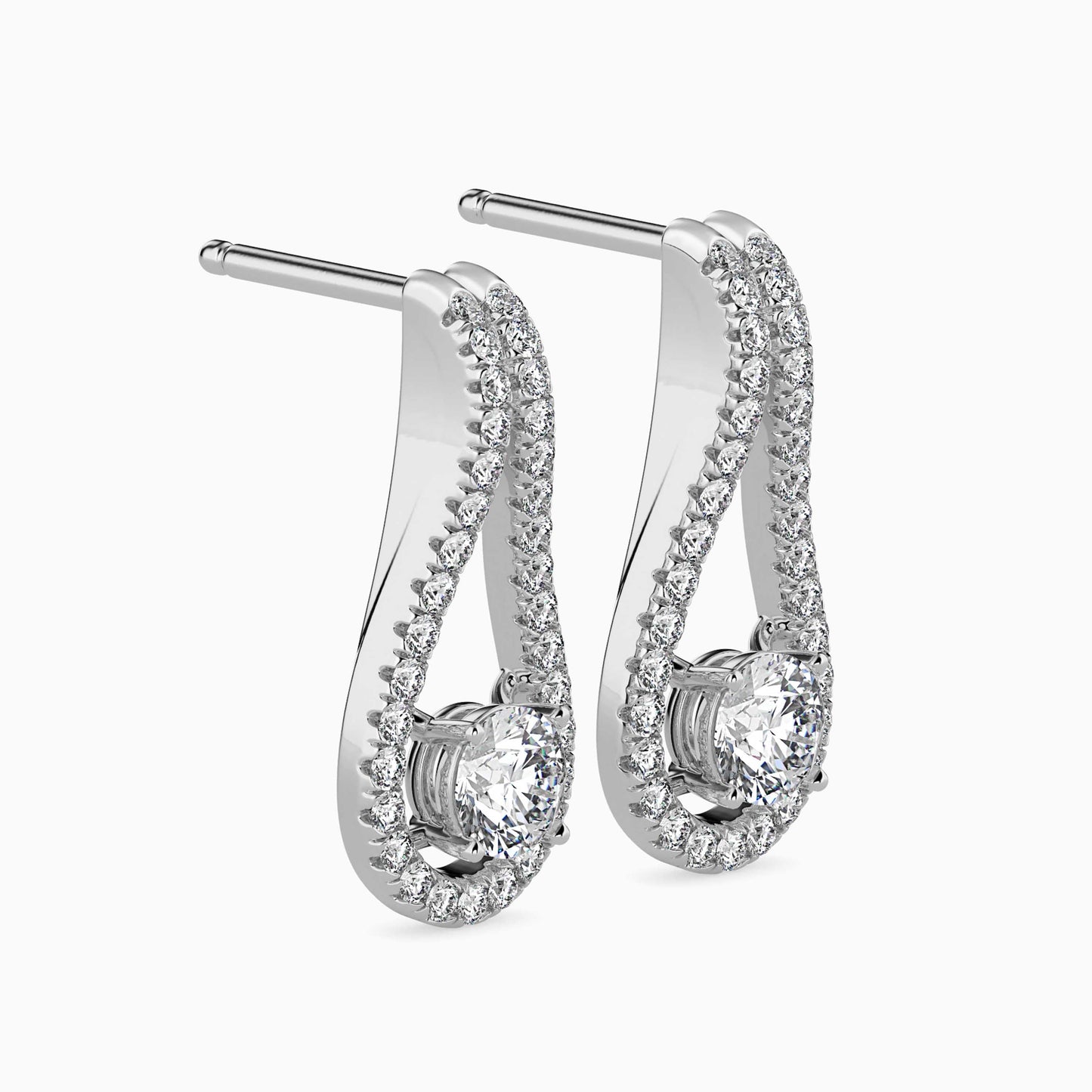 Giselle Solitaire Diamond Earring White Gold