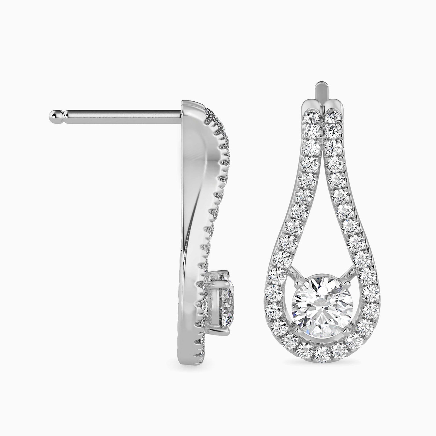 Giselle Solitaire Diamond Earring White Gold