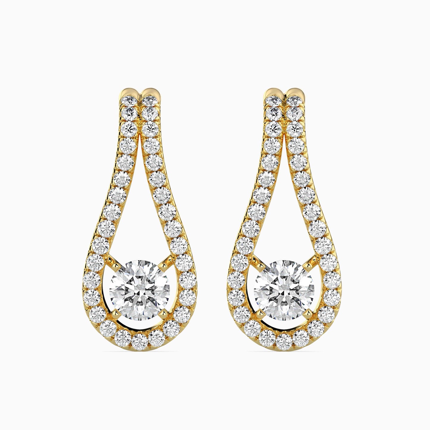 Giselle Solitaire Diamond Earring Yellow Gold