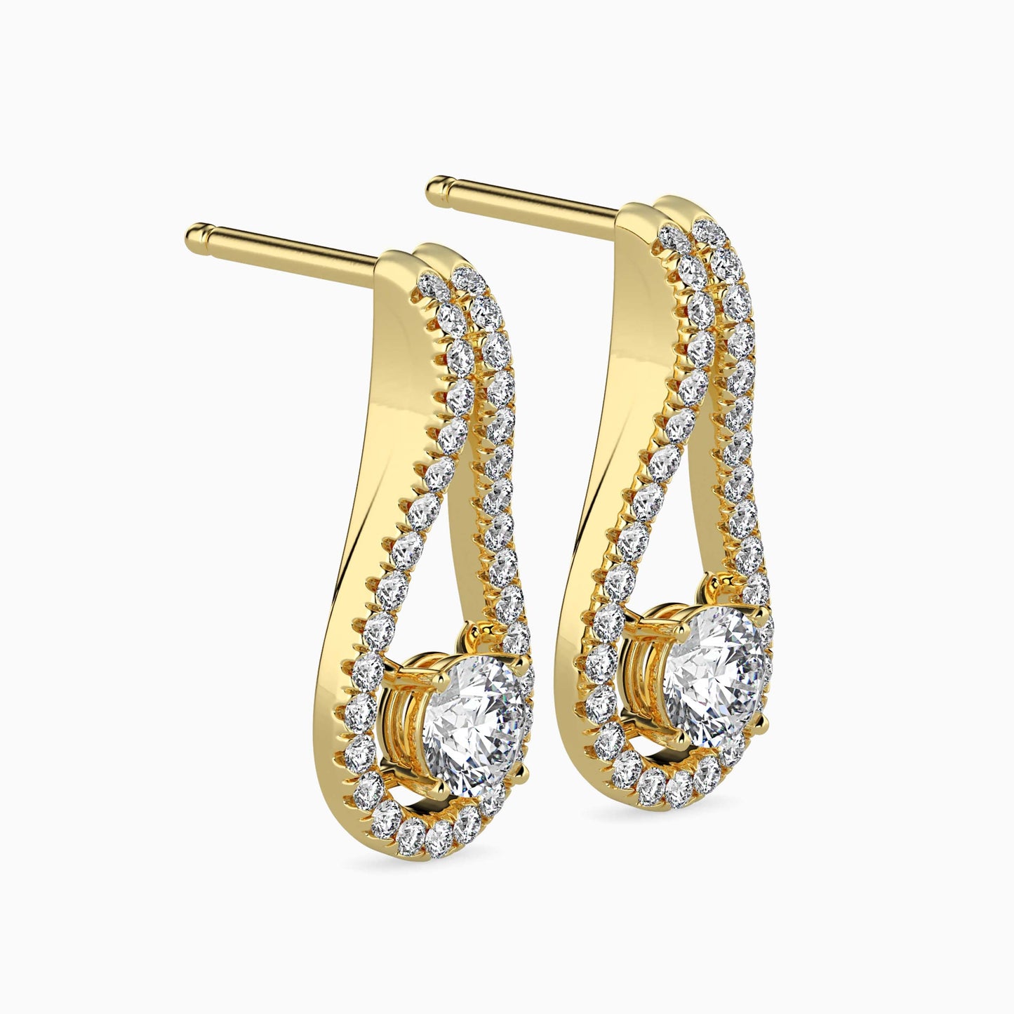 Giselle Solitaire Diamond Earring Yellow Gold