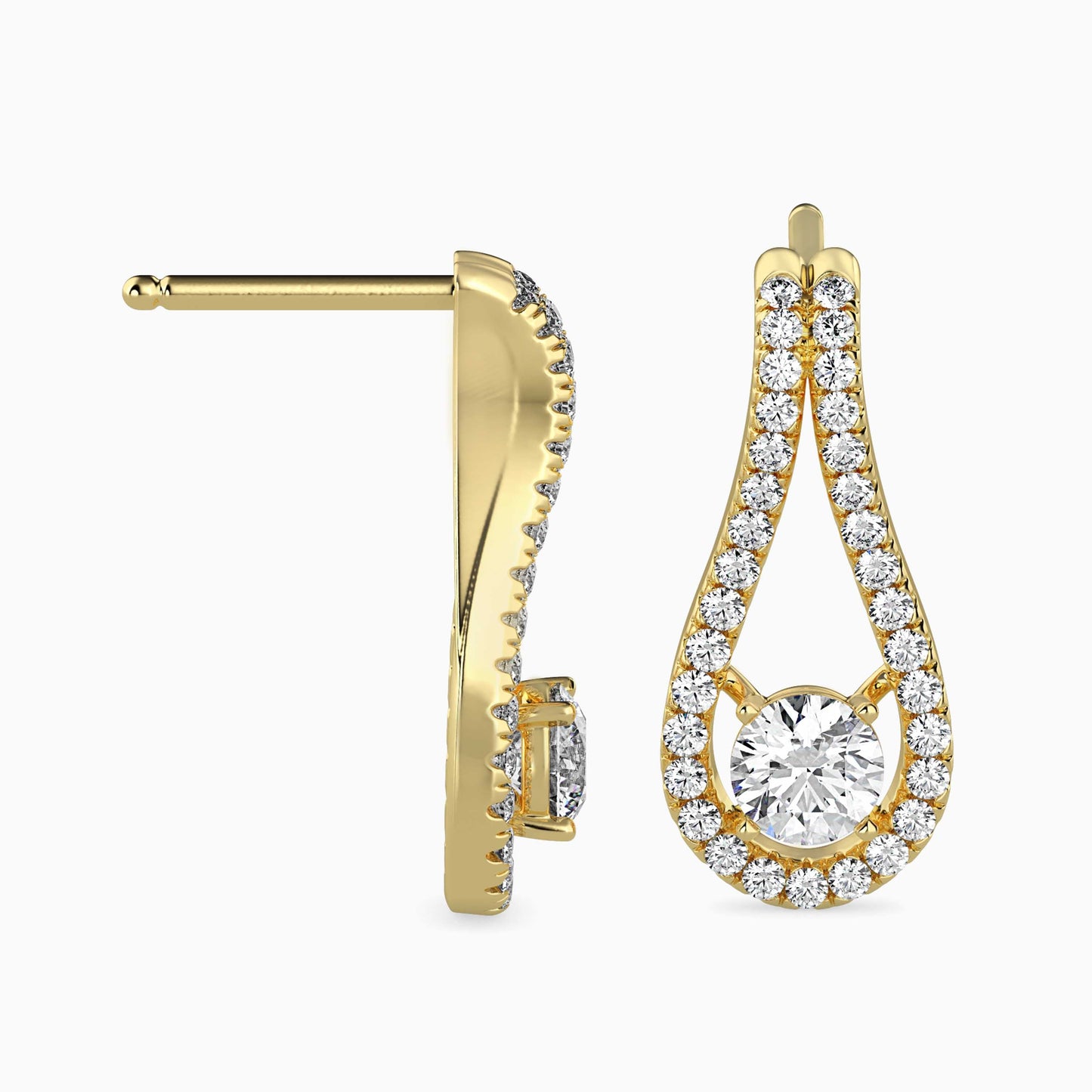 Giselle Solitaire Diamond Earring Yellow Gold