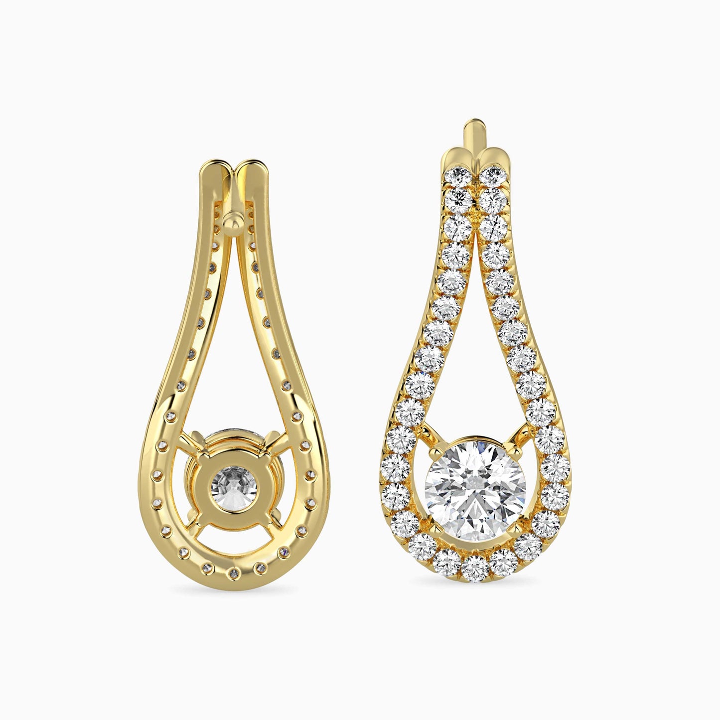 Giselle Solitaire Diamond Earring Yellow Gold