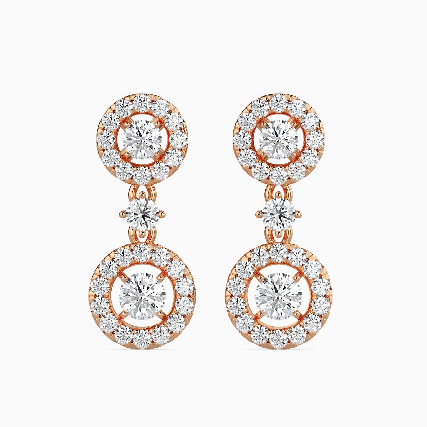 Sewer Diamond Solitaire Earring Rose Gold