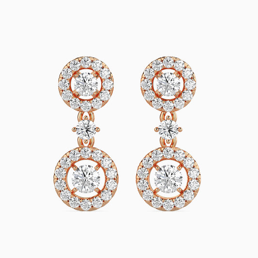 Sewer Diamond Solitaire Earring Rose Gold